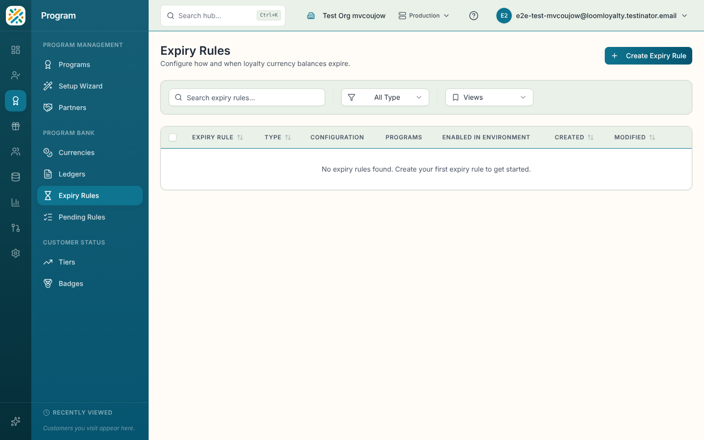 Expiry rules list
