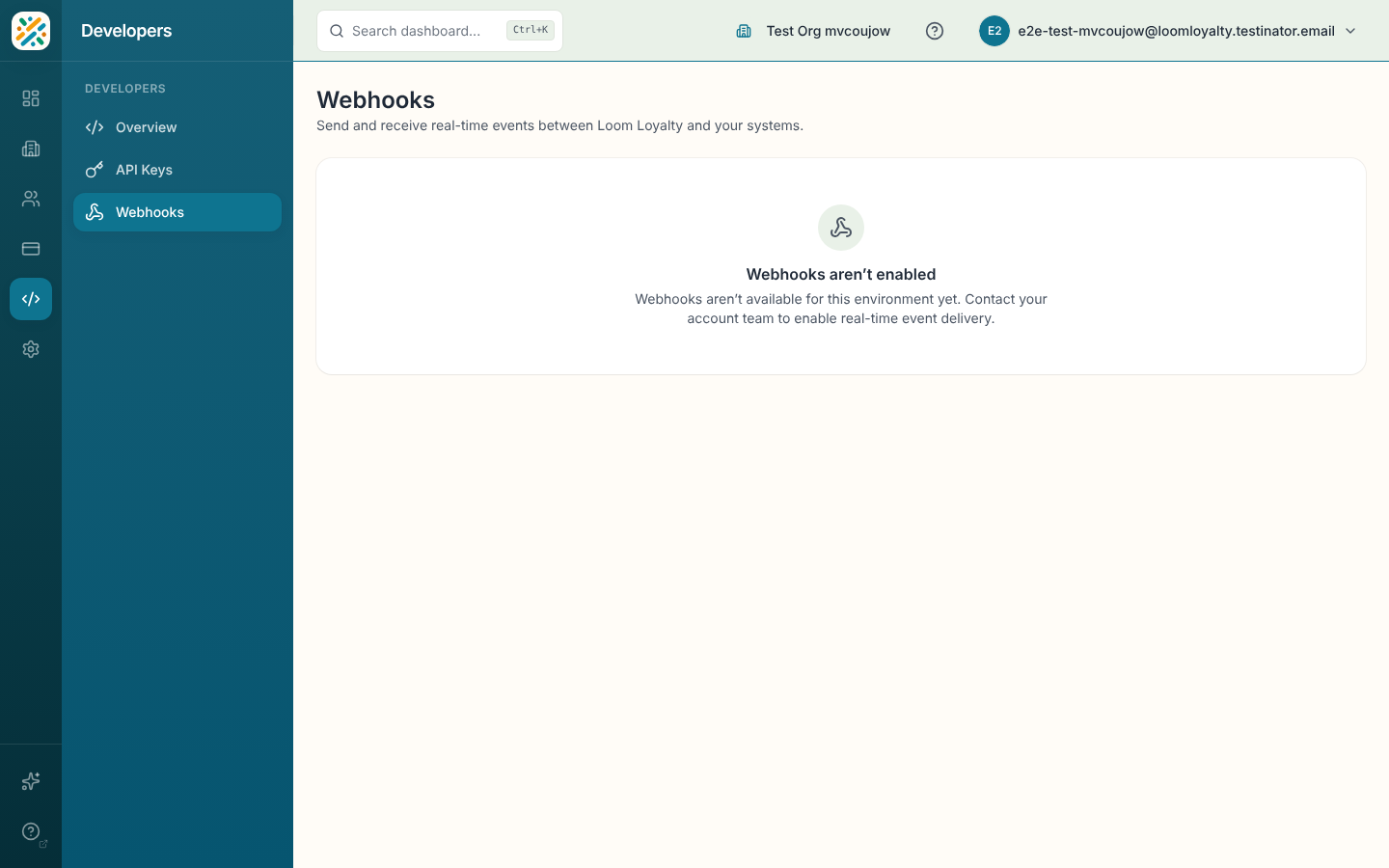 Webhook endpoints list