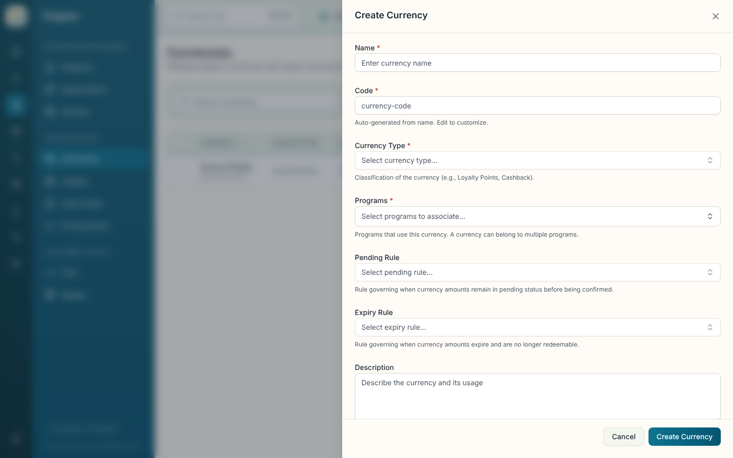 Create Currency sheet