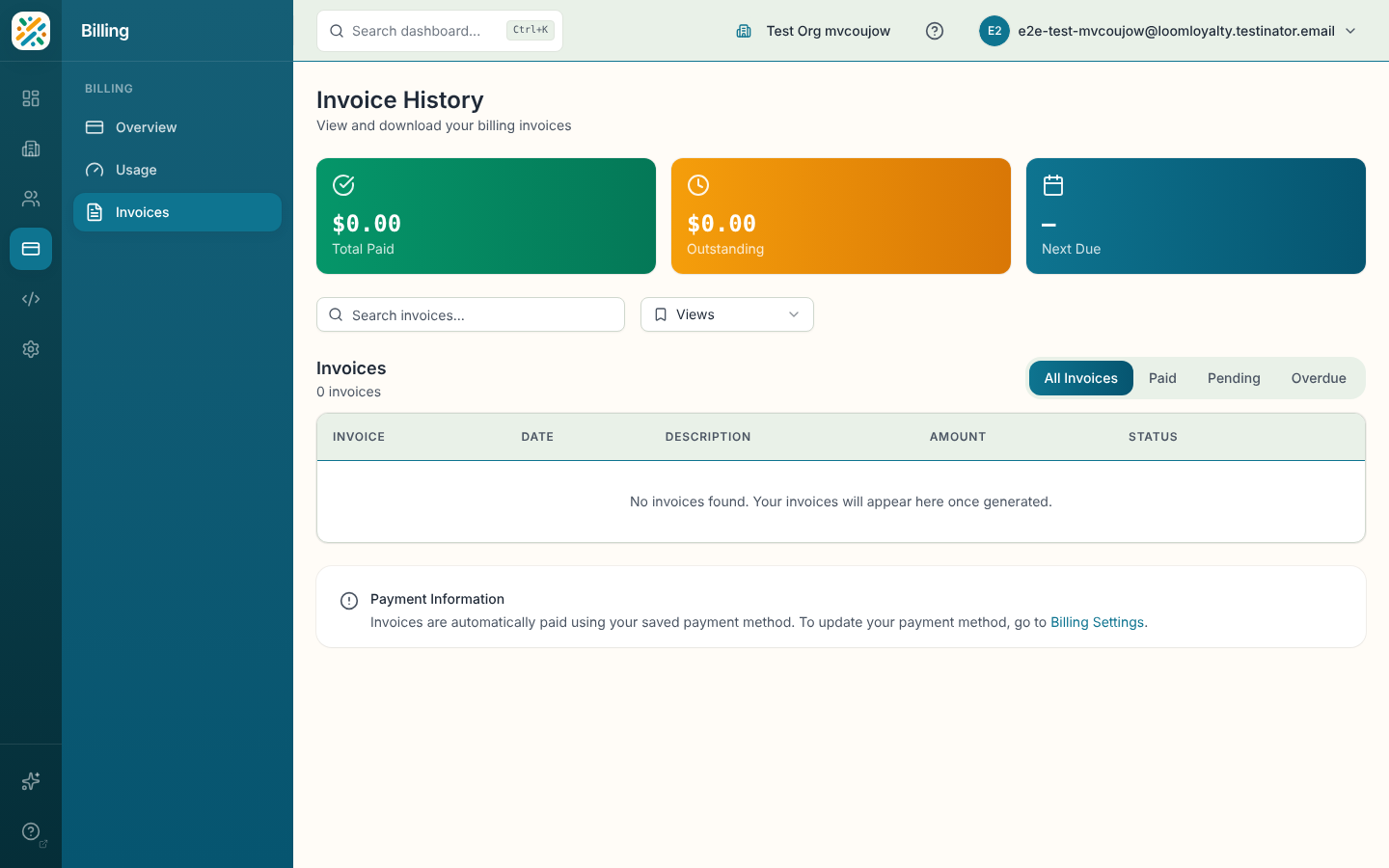 Invoice history